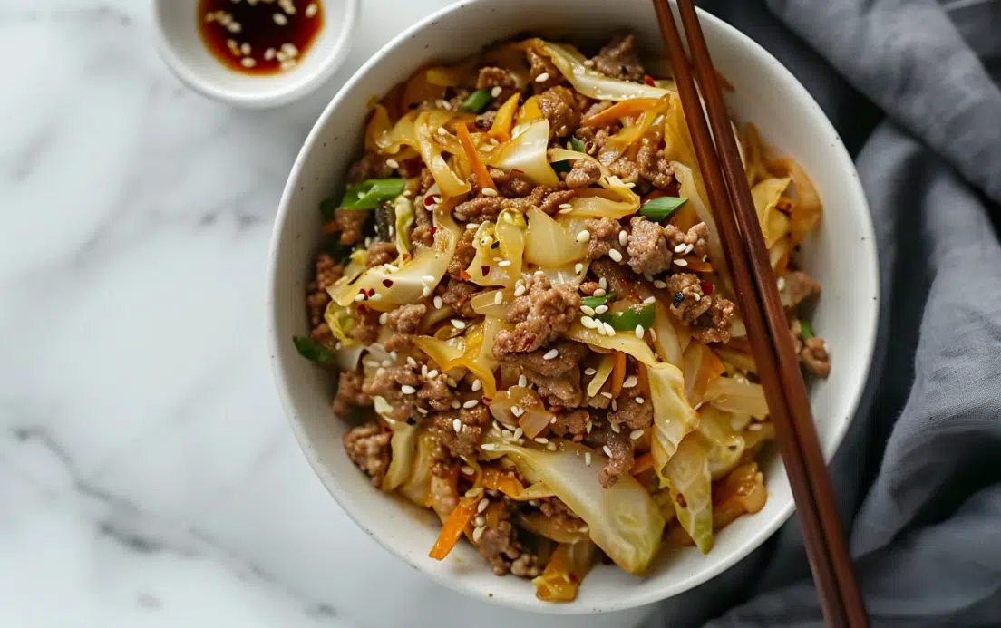 20-Minute Healthy Ground Beef & Cabbage Recipe