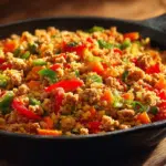 20-Minute Spicy Cauliflower Rice With Ground Turkey
