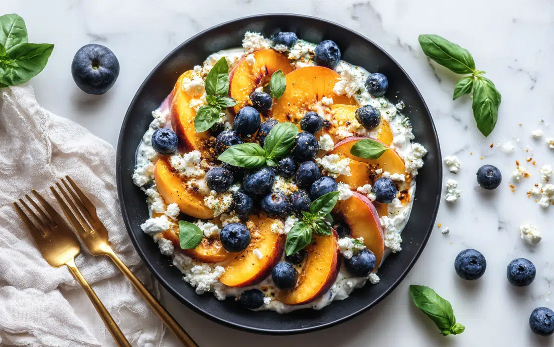 Blueberry Peach Feta Salad