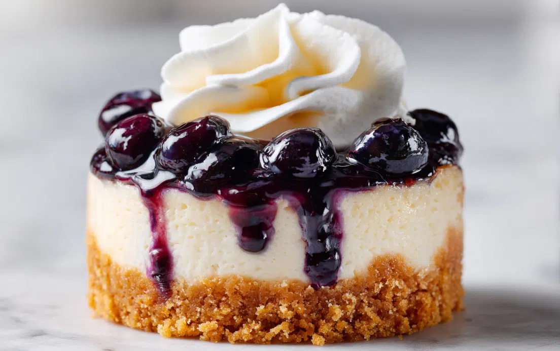 Juicy Mini Lemon Blueberry Cheesecakes