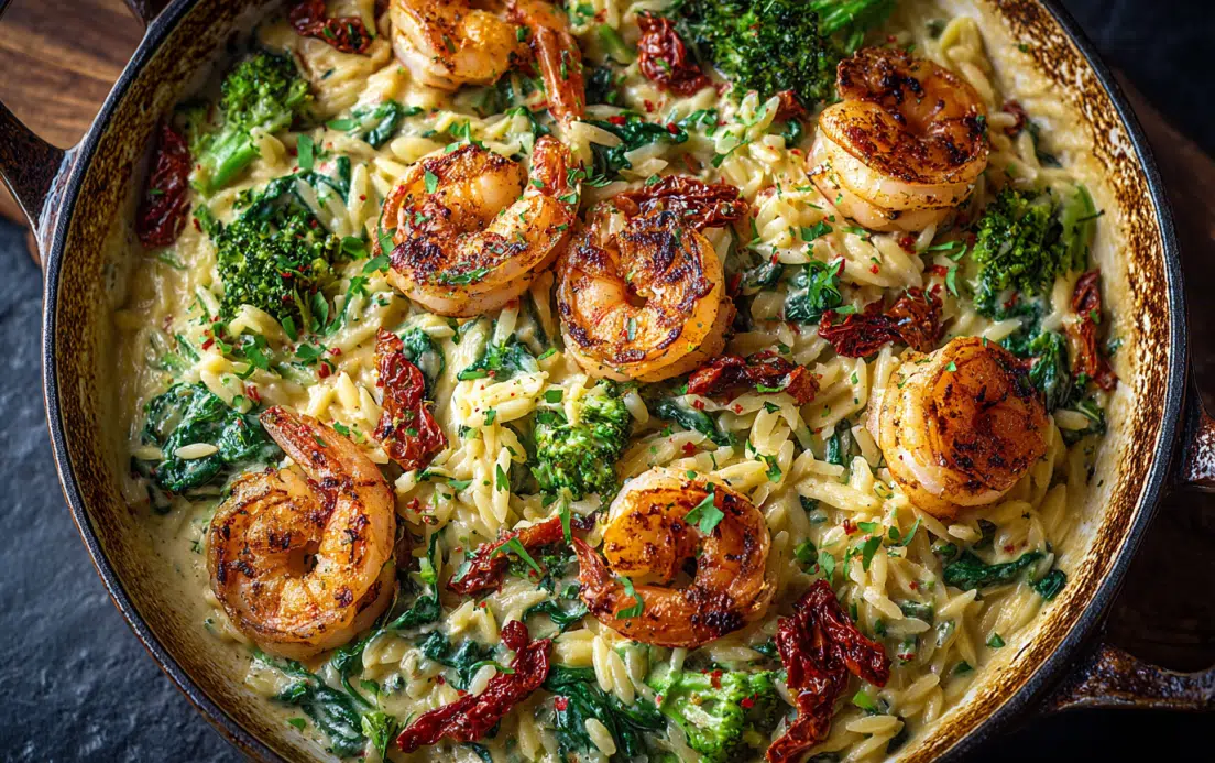 Prawn Orzo with Sun-Dried Tomatoes