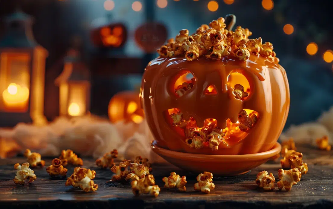 Halloween Caramel Popcorn