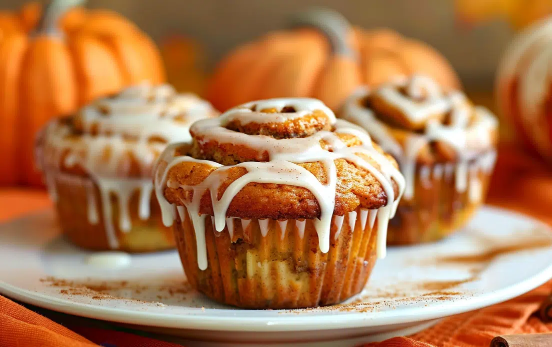 Pumpkin Cinnamon Roll Muffins