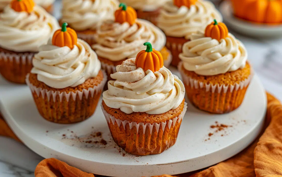 Pumpkin Cupcakes with Brown Sugar Cream Cheese Frosting
