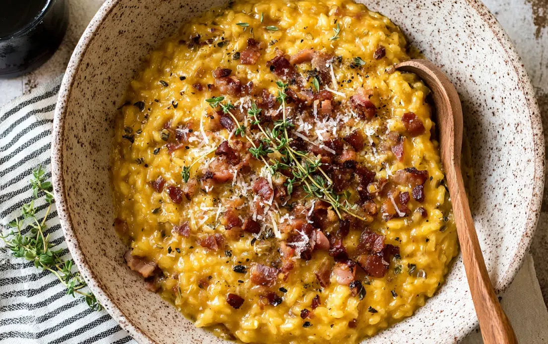 Pumpkin Risotto with Bacon & Parmesan