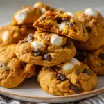 Soft Pumpkin S'mores Cookies