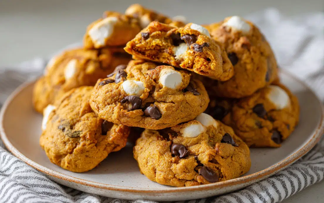 Soft Pumpkin S’mores Cookies