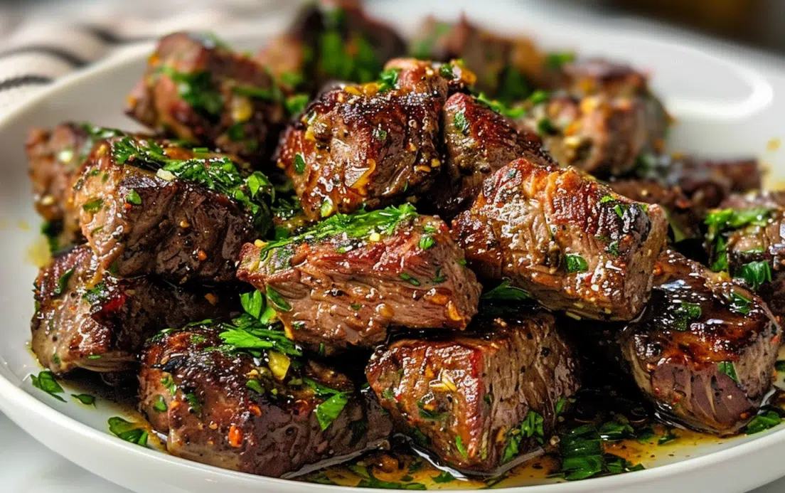Air Fryer Garlic Butter Steak Bites