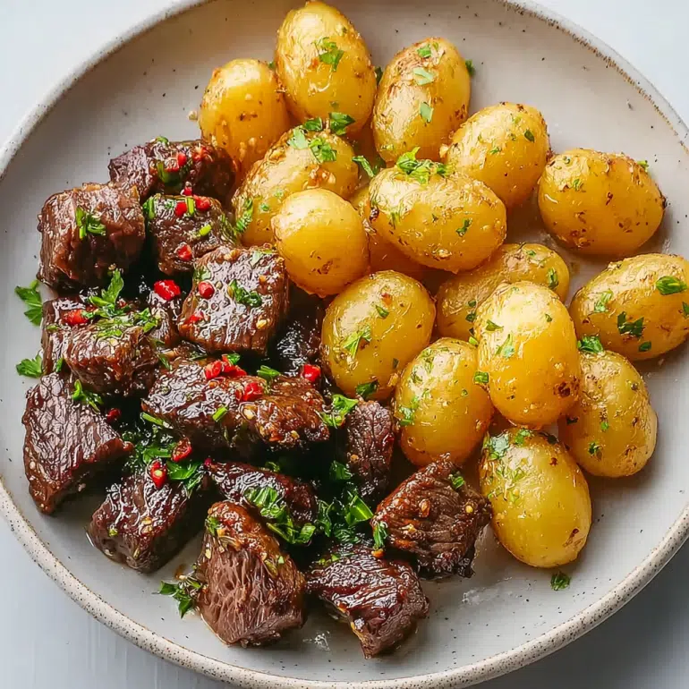 Garlic Butter Steak Bites and Potatoes A One‑Pan Feast