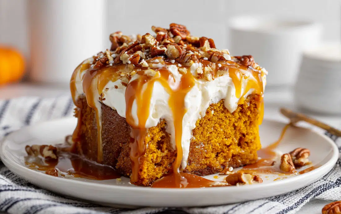 Pumpkin Caramel Poke Cake Recipe