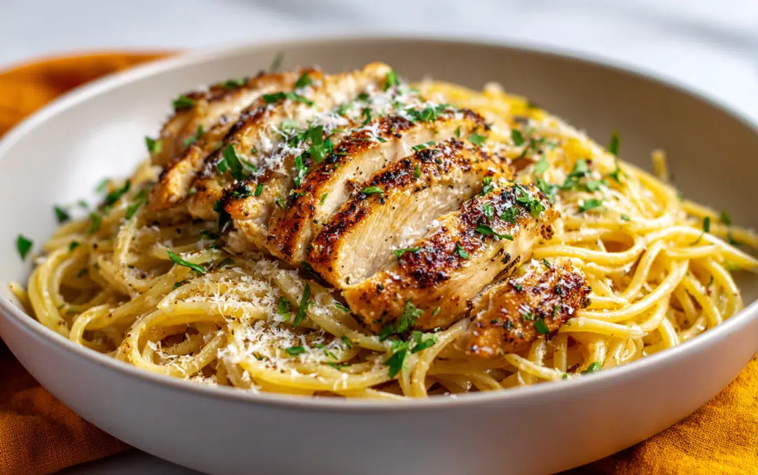 Quick Garlic Butter Chicken Pasta